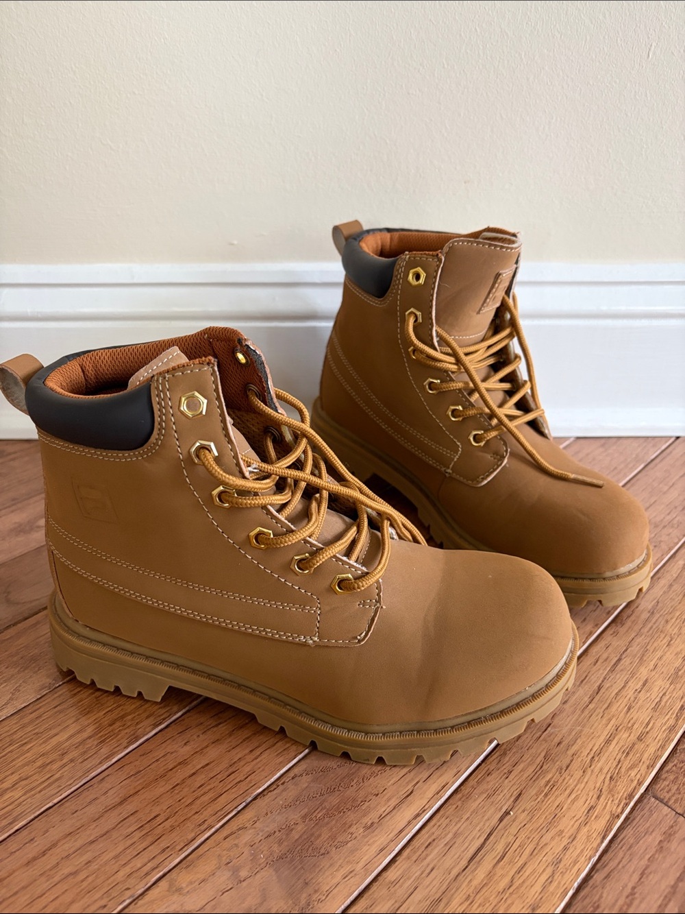 New Women’s “Fila” Wheat Tan Work Boots - Lace Up Ankle Boots